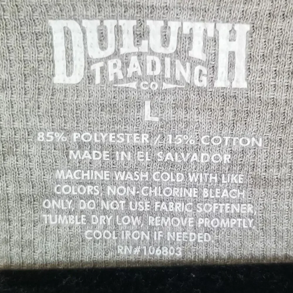 Duluth Trading Co Mens Waffle Knit Hooded Thermal Hoodie Shirt Size L Gorpcore